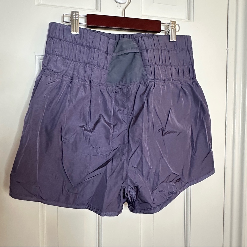 Free People FP Movement The Way Home Shorts High Waist Purple Deep Sea Stretch L - Picture 5 of 9